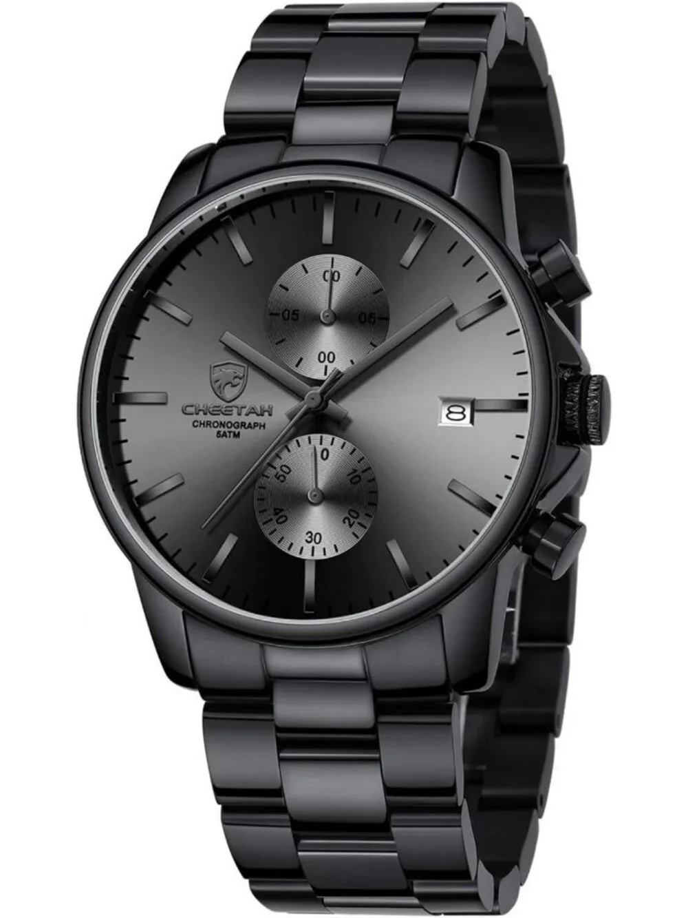 Stylish Men's Waterproof Chronograph Watch - Stainless Steel, Auto Date